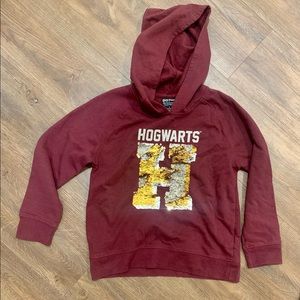 Harry Potter Hogwarts Girls Sequined Hoodie Size L